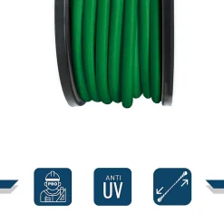 Sandow élastique Vert 25 mètres - Qualité PRO TECPLAST 9SW - Tendeur pour bâche de diamètre 9 mm