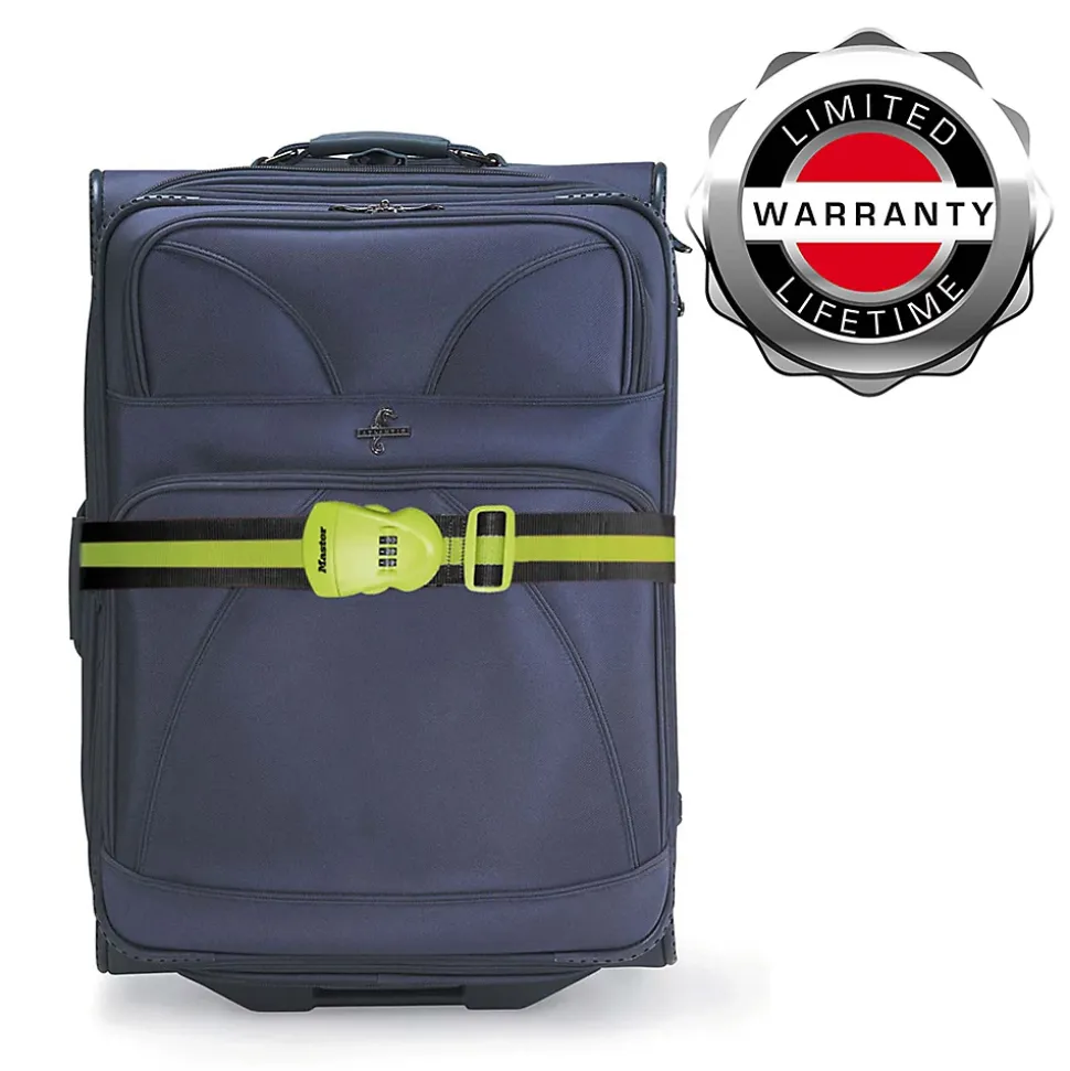Sangle bagages à combinaison vert anis et rayures gris foncé 2 m Master Lock