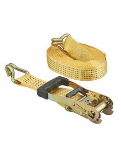 Sangle de serrage, 8m, à cliquet, crochets JJ, jaune - THIRARD
