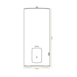 SAUTER Chauffe-eau électrique CANGAR vertical sur socle 200L - ACI Hybride