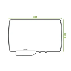 SAUTER Chauffe-eau électrique CANGAR horizontal mural 100L - ACI Hybride