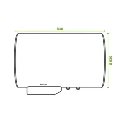 SAUTER Chauffe-eau électrique CANGAR horizontal mural 100L - ACI Hybride