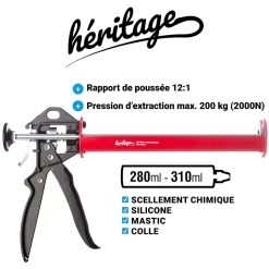 SCELL IT Pack Pistolet Heritage avec 2 Cartouches Scellement Chimique First300 Ton béton