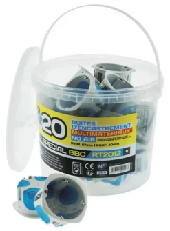 Seau de 20 boîtes d'encastrement multimatériaux No Air