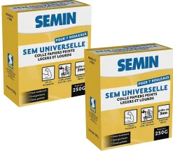 Sem-Universelle, Colle en Poudre pour Papiers Peints Légers et Lourds, Intérieur, Boite 250 g (lot de 2)