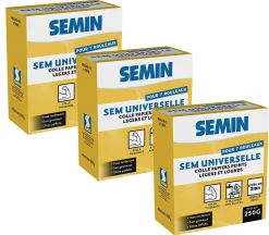 Sem-Universelle, Colle en Poudre pour Papiers Peints Légers et Lourds, Intérieur, Boite 250 g (Lot de 3)