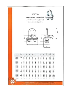 Serre cable Etrier Acier zingué Pour Câble 22 - 1 pièce