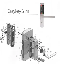 Serrure à code électronique Easykey Slim DOM METALUX - Entraxe 70 mm - XS40SD7DL-10