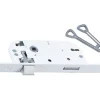 Serrure à encastrer Bricard bout rond blanc axe 40 mm