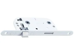 Serrure à encastrer Bricard condamnation bout rond blanc axe 40 mm réversible