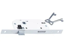Serrure à encastrer pour clé porte intérieure 40 mm blanc bout carré