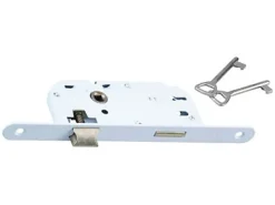 Serrure à encastrer pour clé porte intérieure 40 mm blanc bout rond