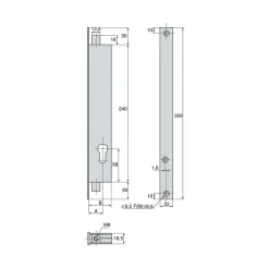 Serrure à larder 2 points à engrénage variaxe 39mm - STREMLER - 2271.39.0