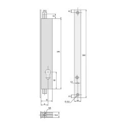 Serrure à larder 2 points à engrénage variaxe 39mm - STREMLER - 2271.39.0