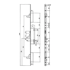 Serrure à larder 3 points pêne dormant à rouleau coffre 92MTX U8 39mm - METALUX - F1U8390200