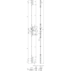 Serrure à larder 3 points TF pour profil acier pêne dormant demi-tour Série 6270 axe 30mm hauteur 1700mm - STREMLER - 6270.45.0