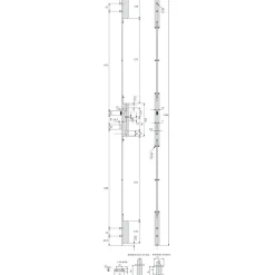 Serrure à larder 3 points TF pour profil acier pêne dormant demi-tour Série 6270 axe 30mm hauteur 1700mm - STREMLER - 6270.45.0