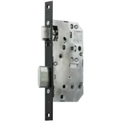 Serrure à larder D455 clé I axe 50mm bout rond finition noir sans gâche - VACHETTE - 22700000