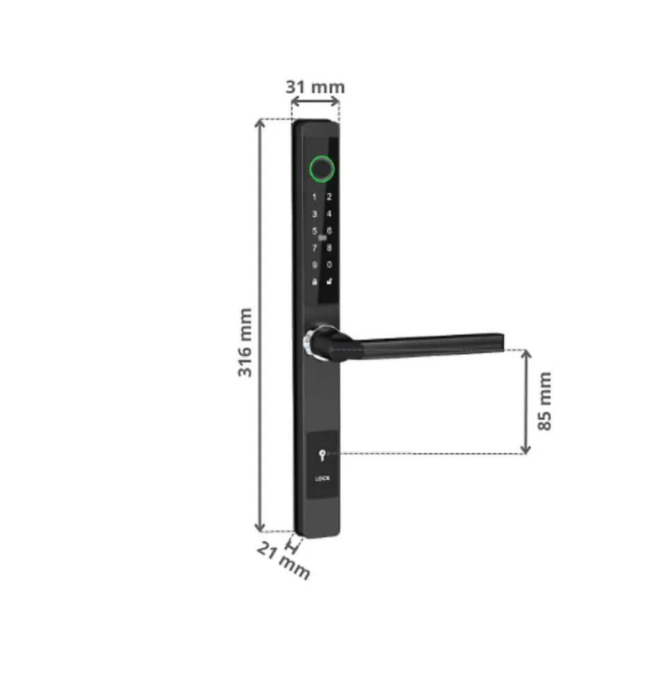 Serrure connectée locky-11 biométrique, code, badge et bluetooth - ultra fine