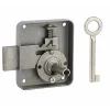 Serrure de meuble Paris pour porte d'ameublement, droite, axe 40mm, 65x70mm, gris, 1 clé - THIRARD