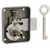 Serrure de meuble Paris pour porte d'ameublement, gauche, axe 35mm, 60x70mm, gris, 1 clé - THIRARD