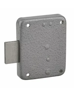 Serrure de meuble Paris pour porte d'ameublement, gauche, axe 35mm, 60x70mm, gris, 1 clé - THIRARD