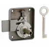 Serrure de meuble Paris pour porte d'ameublement, droite, axe 35mm, 60x70mm, gris, 1 clé - THIRARD