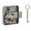 Serrure de meuble Paris pour porte d'ameublement, gauche, axe 40mm, 65x70mm, gris, 1 clé - THIRARD