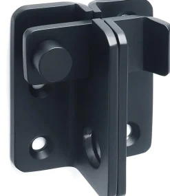 Serrure de porte coulissante, cadenas, loquet, serrure de porte, acier inoxydable, finition noir mat