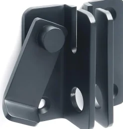 Serrure de porte coulissante, cadenas, loquet, serrure de porte, acier inoxydable, finition noir mat