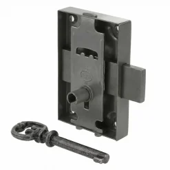 Serrure en applique axe 15 l. 30 mm x H. 70 mm x ep. 10 mm droite/gauche acier poli