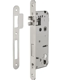 Serrure encast. Intelock trou cylindre pour poignées connectées, inox, axe45mm, entr'axes85mm, carré8, BR - INTELOCK