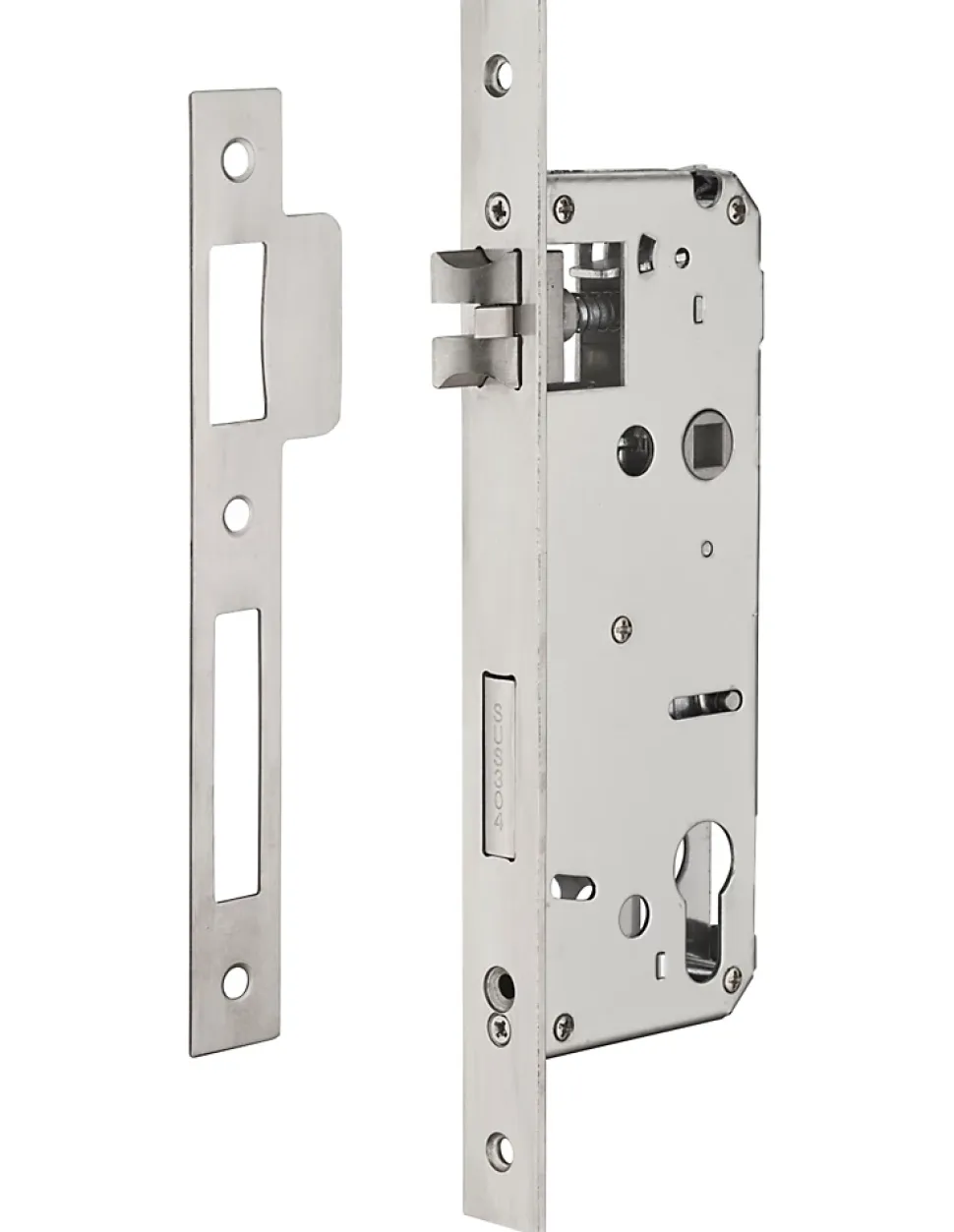 Serrure encast. Intelock trou cylindre pour poignées connectées, inox, axe50mm, entr'axes85mm, carré8, révers - INTELOCK