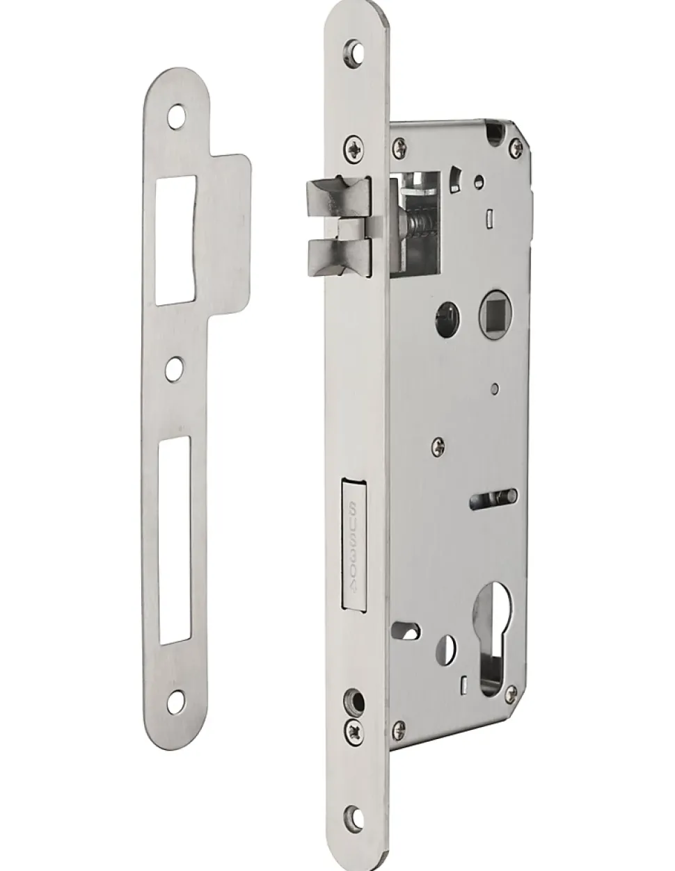 Serrure encast. Intelock trou cylindre pour poignées connectées, inox, axe50mm, entr'axes70mm, carré8, BR - INTELOCK