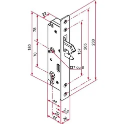 Serrure encastré GK portail coulissant axe 29mm - TIRARD - GK401201