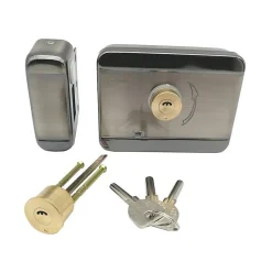 Serrure électrique motorisée 12v btc2 - double barrillet mecanique
