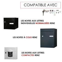 Serrure PTT normalisée boites aux lettres RENZ