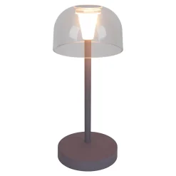 Set de 2 lampes de table LED rechargeables Gomba extérieur intérieur métal plastique couleur mûre hauteur 18,5cm