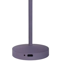 Set de 2 lampes de table LED rechargeables Gomba extérieur intérieur métal plastique couleur mûre hauteur 18,5cm