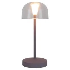Set de 2 lampes de table LED rechargeables Gomba extérieur intérieur métal plastique couleur mûre hauteur 18,5cm