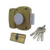 Set de verrous avec cylindre Diall aluminium 10.85 x 6.42 x 1.82 cm