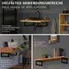 Set de 2x consoles murales support d'étagères en acier noir mat 450x150x30 mm