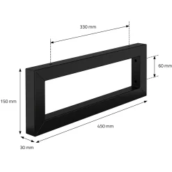 Set de 2x consoles murales support d'étagères en acier noir mat 450x150x30 mm