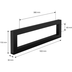 Set de 2x consoles murales support d'étagères en acier noir mat 500x150x30 mm