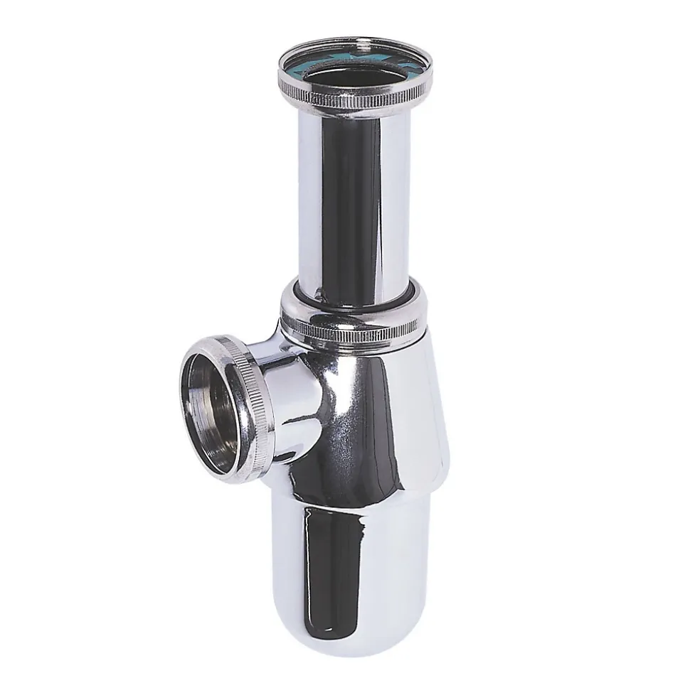 Siphon à compression chromé ø32 mm Flomasta