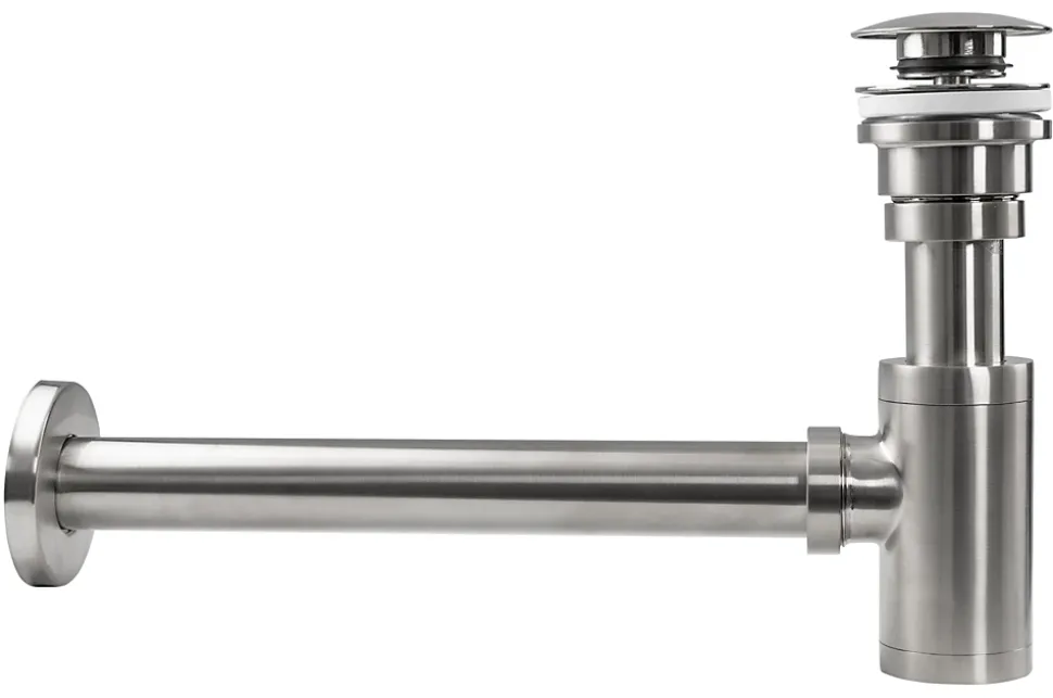 Siphon de lavabo + bonde Rea Brushed Nickel