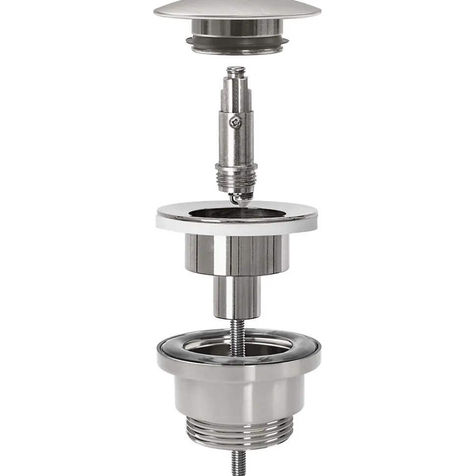 Siphon de lavabo + bonde Rea Brushed Nickel