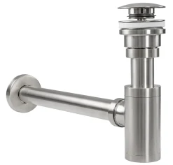 Siphon de lavabo + bonde Rea Brushed Nickel