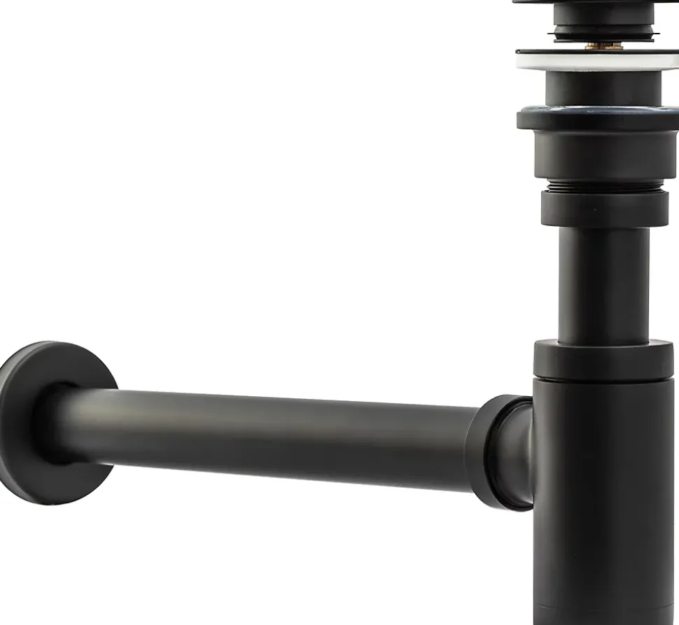 Siphon de lavabo + bonde Rea Old Black