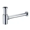Siphon de lavabo design universel 1 1/4 x 32mm,Syphon Réglable, Anti Odeur (Chrome) LuxuryBain